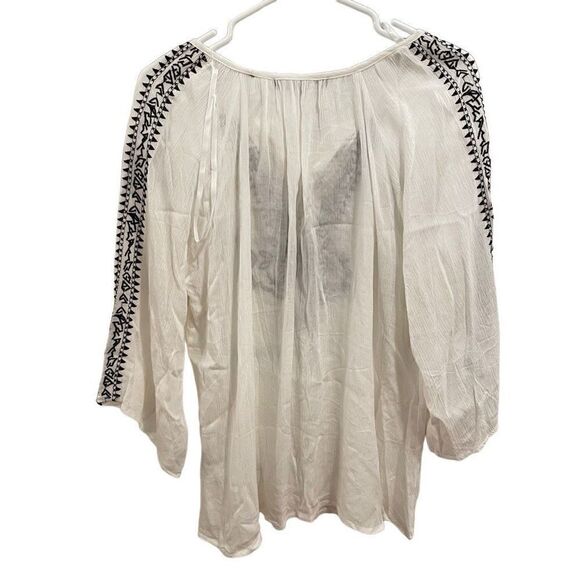 Calessa Tunic Women’s S Embroidered Floral Tunic Blouse Multi Color Boho - Picture 2 of 6